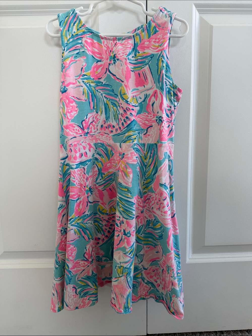 Girls' Kristen Lilly Pulitzer Turquoise & Pink Floral One-Piece Dress